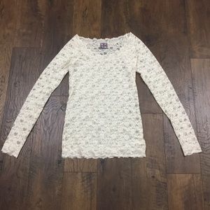 Free People Tops - Free People cream lace long sleeve top Free People Tops - Free People cream lace long sleeve top